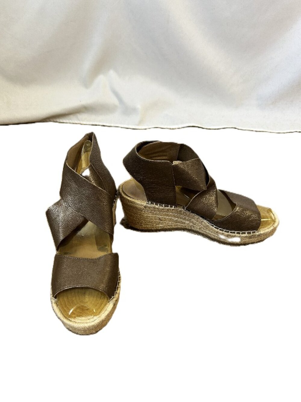 Eileen Fisher Willow Espadrilles Wedge Heels Metallic 8